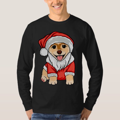 Christmas Tree Lights Santa Dog Xmas Boys Pugmas T_Shirt