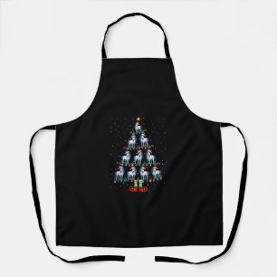 Christmas Tree Lights Santa Hat ELF Unicorn Xmas T Apron