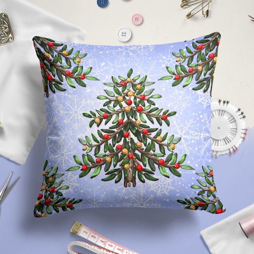 Christmas Tree Lights  Throw Pillow