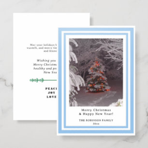 Christmas Tree Lights Winter Snow INSERT PHOTO Letterpress Photo Cards