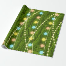 Christmas Tree Lights Wrapping Paper