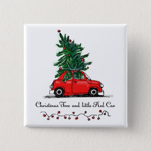 Christmas Tree  Little Red Car Button