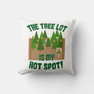 Christmas Tree Lot Hot Spot Winter Cartoon Art Throw Pillow