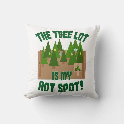 Christmas Tree Lot Hot Spot Winter Cartoon Art  Throw Pillow