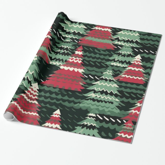 Christmas Tree Lot  Wrapping Paper (Unrolled)