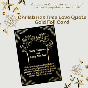 Christmas Tree Love Quote Gold Foil Card