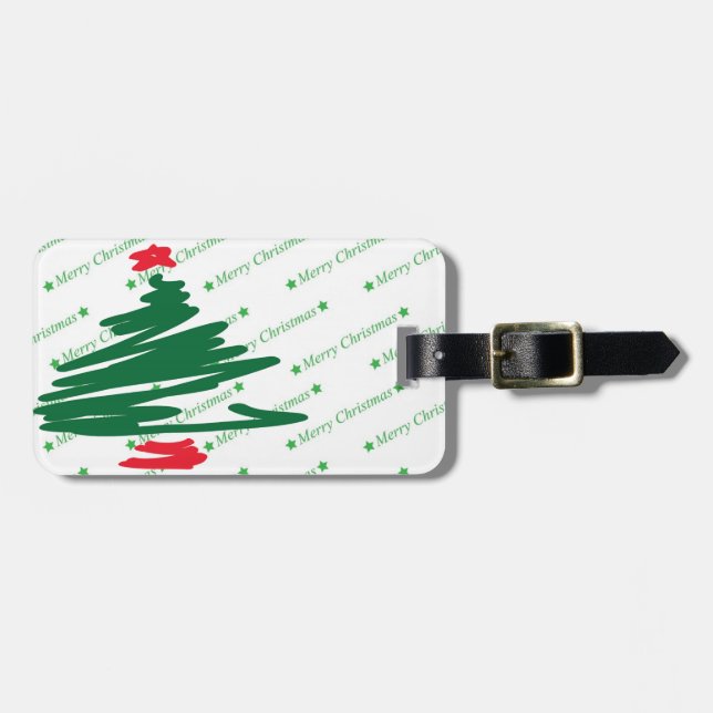 Christmas Tree Luggage Tag (Front Horizontal)