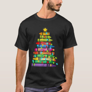 Christmas Tree Made Of Crayons School Teacher Life T-Shirt