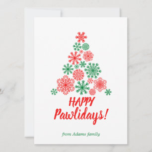 Christmas tree made of paw print snowflakes