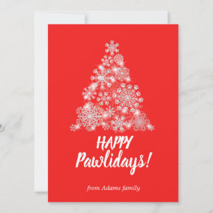 Christmas tree made of paw print snowflakes