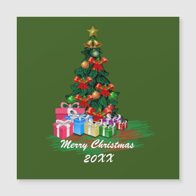 Christmas Tree Magnetic Card (Front)