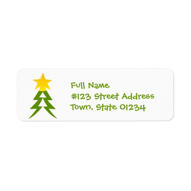 Christmas Tree Mailing Label (Front)
