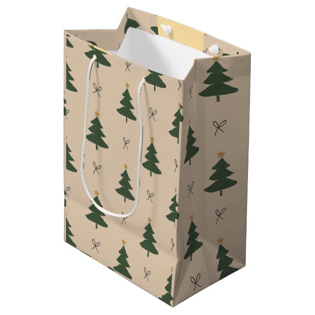 Christmas tree medium gift bag (Front Angled)