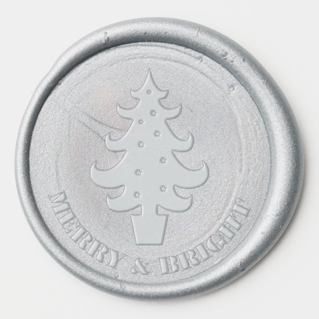 Christmas Tree Merry and Bright  Wax Seal Sticker (Front)
