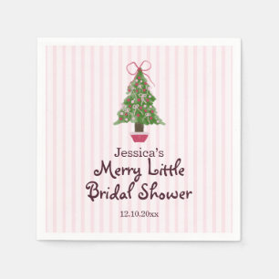 Christmas Tree Merry Bridal Shower Napkins