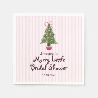Christmas Tree Merry Bridal Shower Napkins