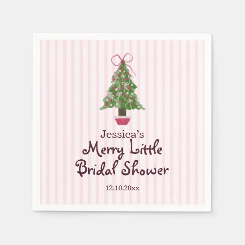 Christmas Tree Merry Bridal Shower Napkins