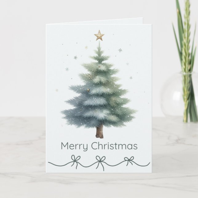 Christmas Tree Merry Christmas Card (Front)