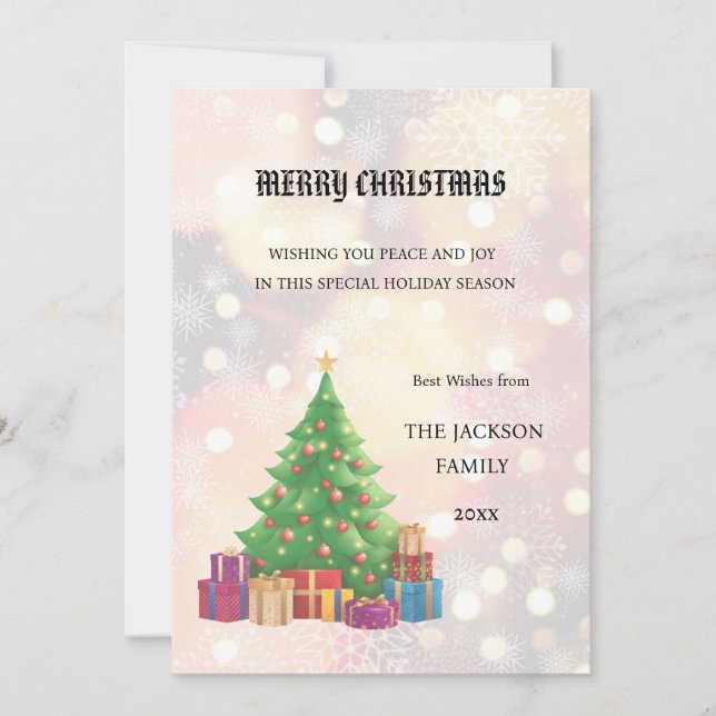 Christmas Tree Merry Christmas Card (Front)