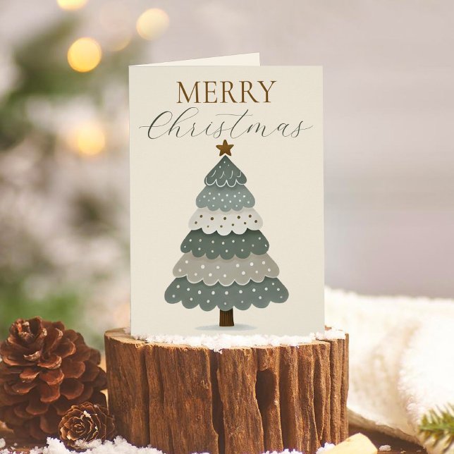 Christmas Tree Merry Christmas  Cards (Christmas Tree Merry Christmas Card without Photos)