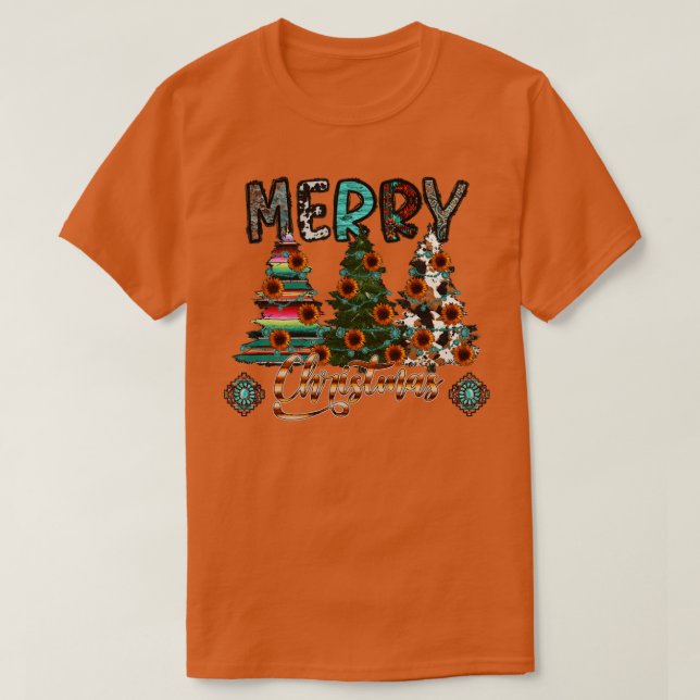 Christmas Tree Merry Christmas Christian T-Shirt (Design Front)