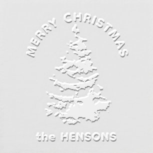 Christmas Tree Merry Christmas Family Name Embosser