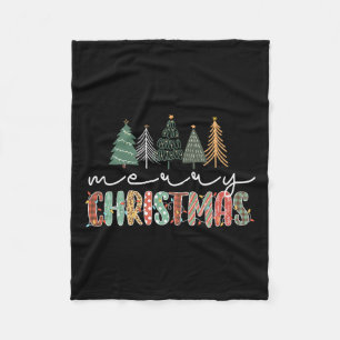 Christmas Tree Merry Christmas For Women Girls Fleece Blanket