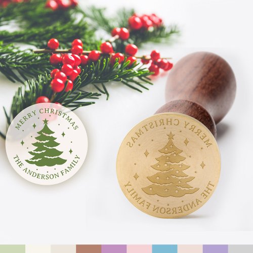 Christmas Tree Merry Christmas Greetings Wax Seal Stamp