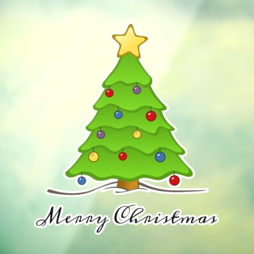 Christmas Tree Merry Christmas  Holiday  Window Cling