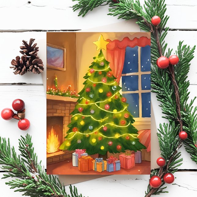 Christmas Tree | Merry Christmas Painting Holiday Postcard (Creator Uploaded)