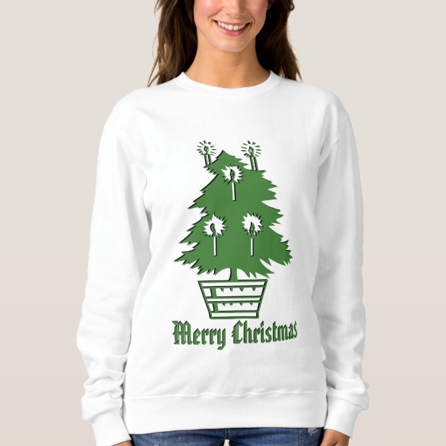 Christmas Tree  Merry Christmas Sweatshirt (Front)