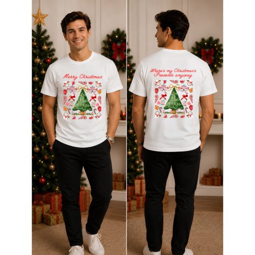 Christmas Tree & Merry Christmas Vintage Holiday T-Shirt