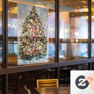 Christmas tree - merry Christmas Window Cling