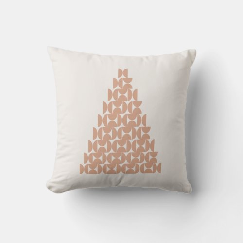 Christmas Tree Mid Century Modern Beige Throw Pillow