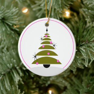 Christmas Tree - Mid Century Modern Shapes Ceramic Ornament