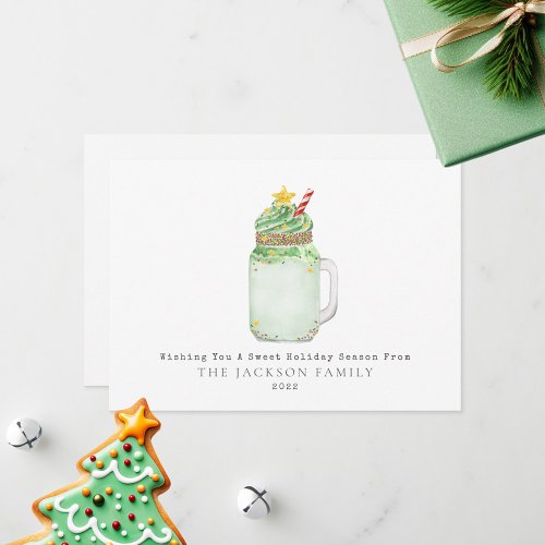Christmas Tree Milkshake Sweet Holiday Card