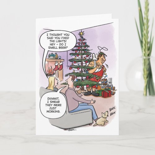 Christmas Tree Mischief Holiday Card