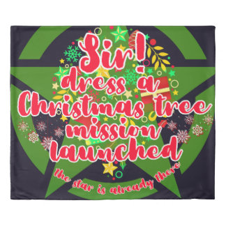 Christmas tree, mission, army duvet cover