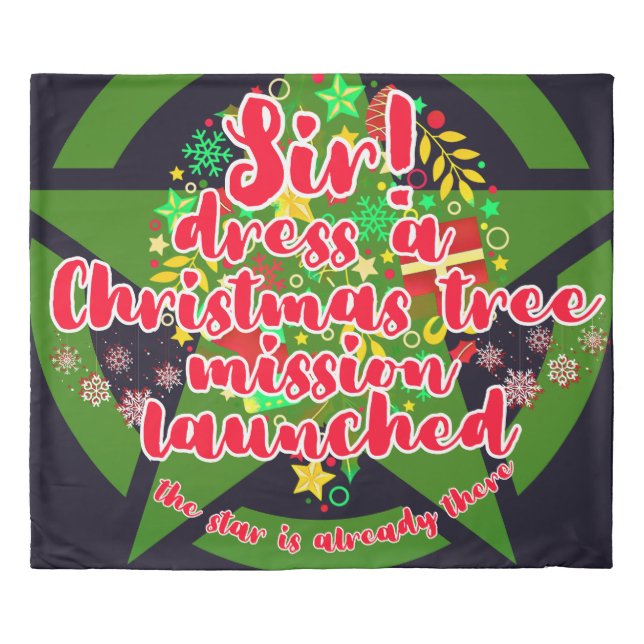 Christmas tree, mission, army duvet cover (Front)