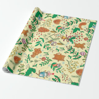 Christmas Tree, Mistletoe and Mice Wrapping Paper
