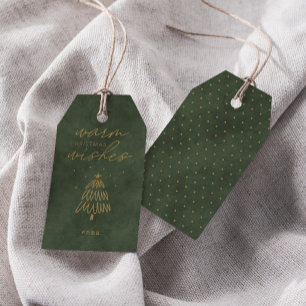 Christmas Tree • Modern Dusty Green Velvet Holiday Gift Tags