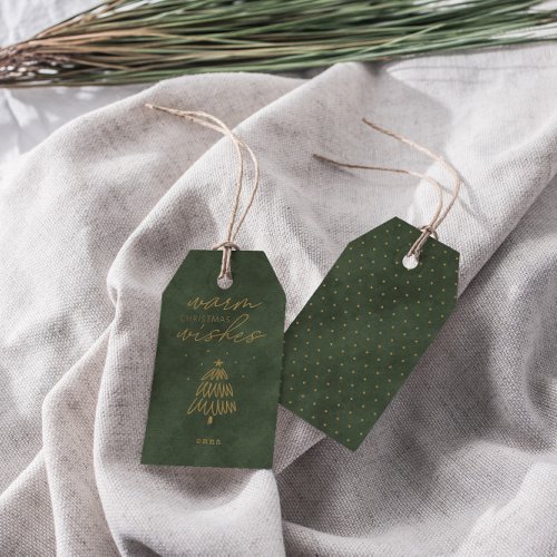 Christmas Tree â Modern Dusty Green Velvet Holiday Gift Tags