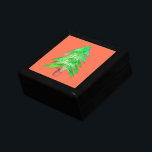 Christmas tree modern funky colors gift box<br><div class="desc">Colorful and cute modern Christmas design of modern watercolor christmas tree painted by artist Sacha Grossel. This funky green and orange coral colored tree is arty and fun for a modern Christmas theme.</div>