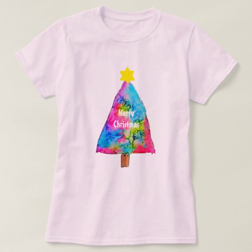 Christmas tree modern funky colors T_Shirt