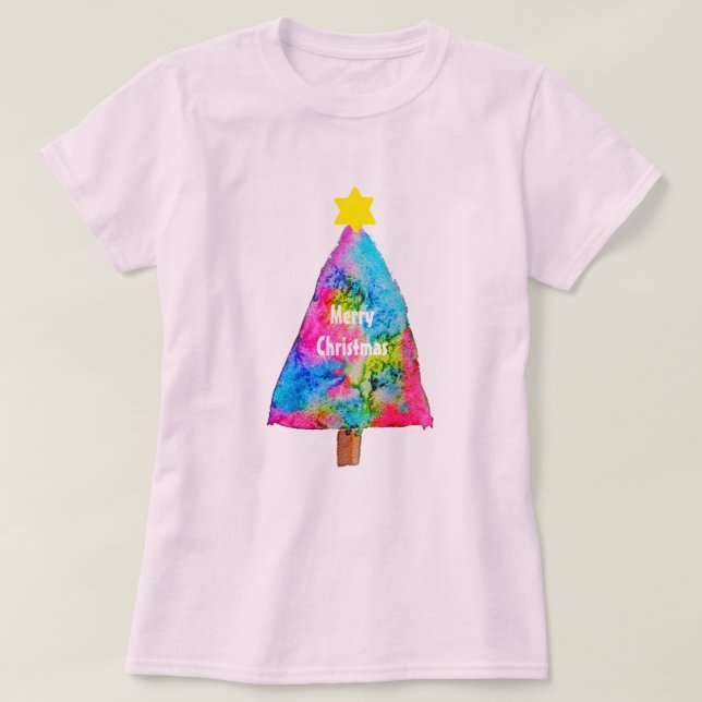 Christmas tree modern funky colors T-Shirt (Design Front)