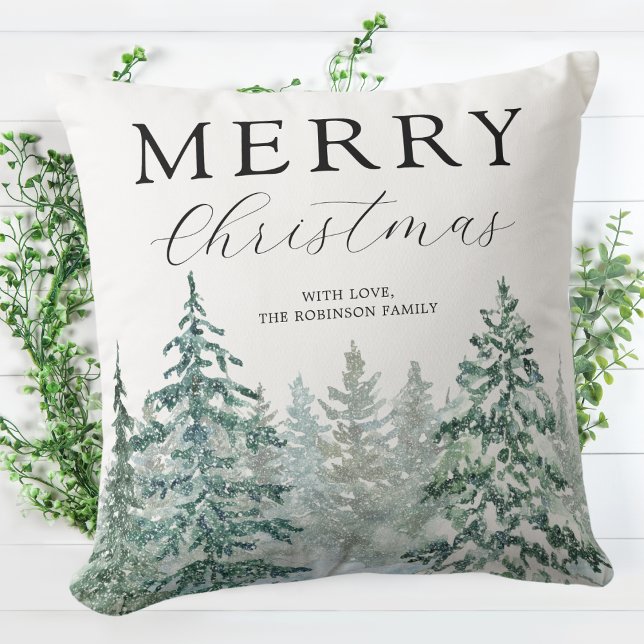 Christmas Tree Modern Holiday  Throw Pillow (Creator Uploaded)