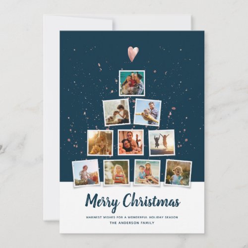 Christmas Tree Modern Instagram Photo Collage Fun Holiday Card
