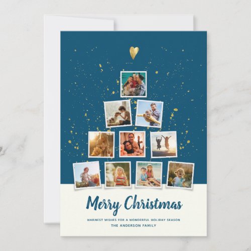 Christmas Tree Modern Instagram Photo Collage Fun Holiday Card