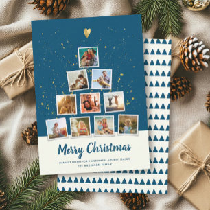 Christmas Tree Modern Instagram Photo Collage Fun Holiday Card