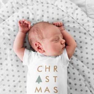 Christmas Tree   Modern Minimalist Scandinavian Baby Bodysuit
